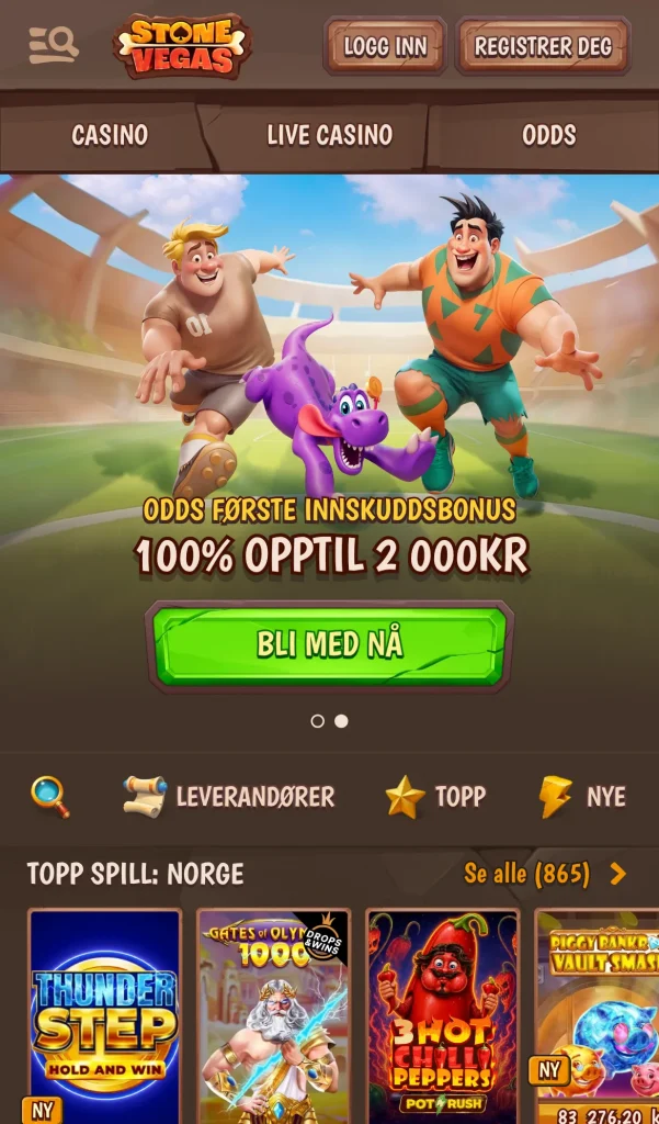 Forsiden sett fra norsk mobil