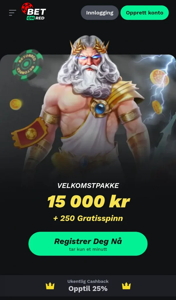 Forsiden sett fra norsk mobil