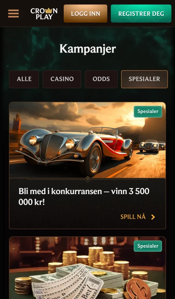 Kampanjesiden med tilbudene