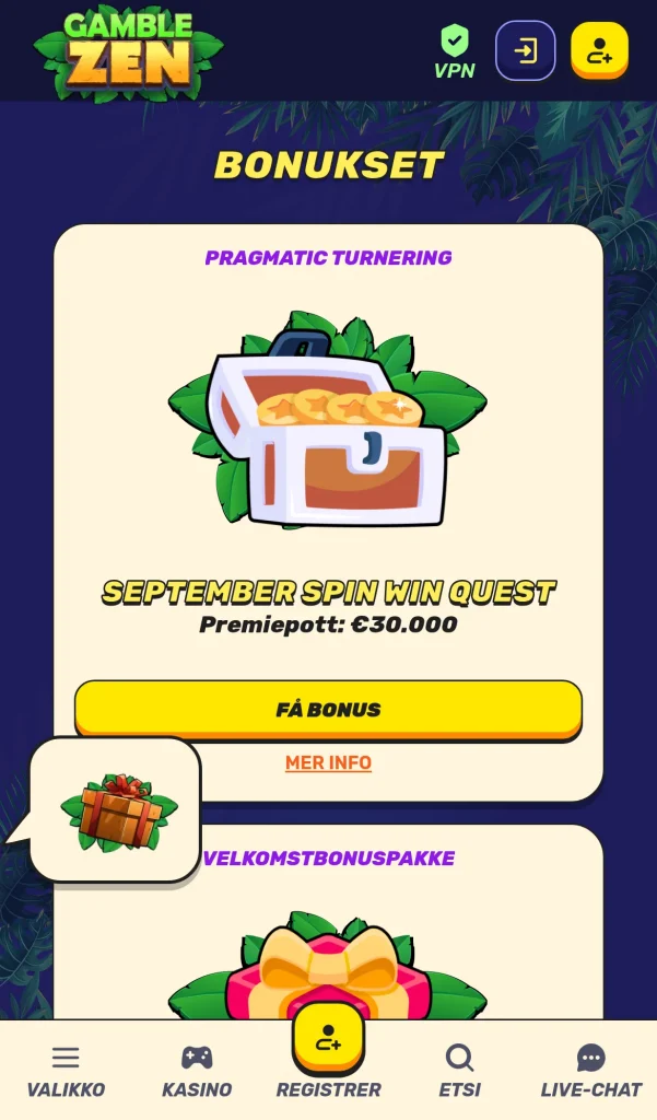 Kampanjesiden med tilbudene