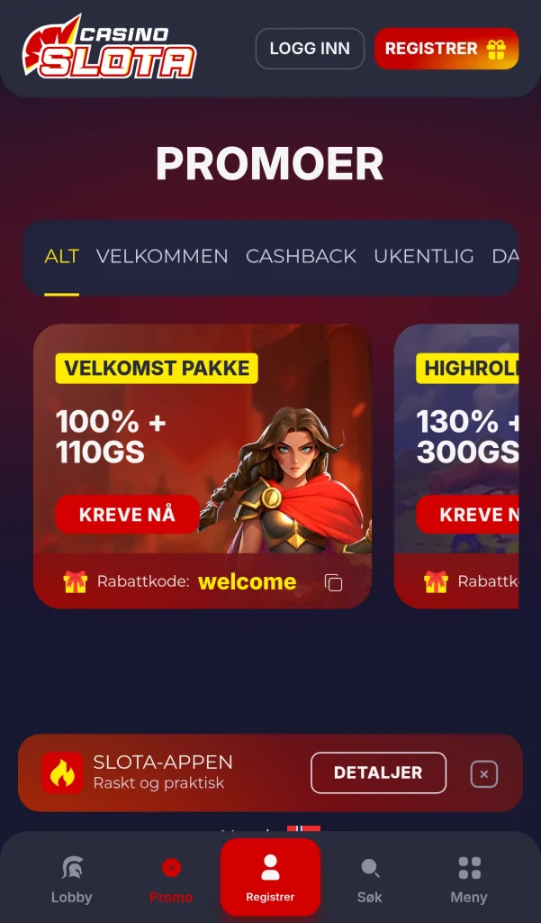 Kampanjesiden med tilbudene