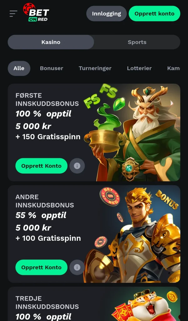 Kampanjesiden med tilbudene
