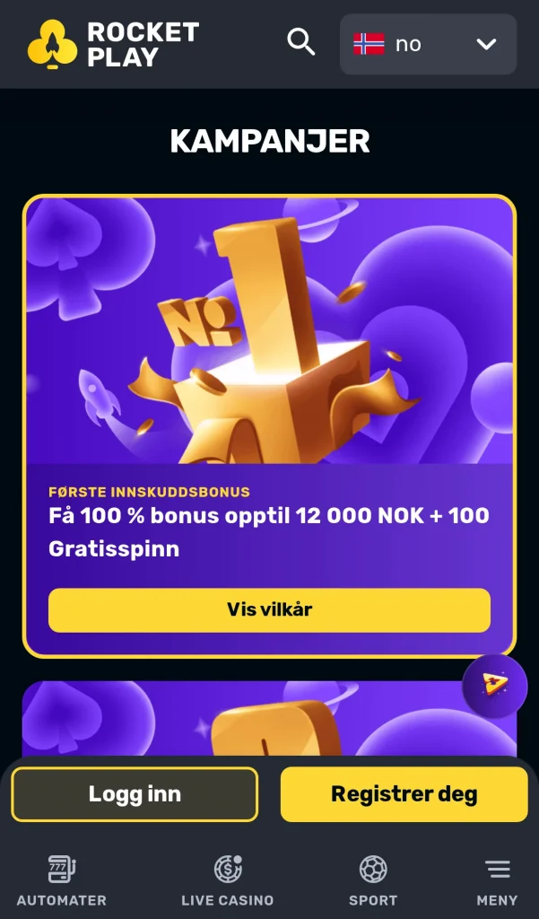 Kampanjesiden med tilbudene