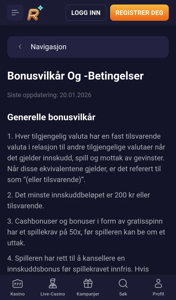 Bonusvilkarene