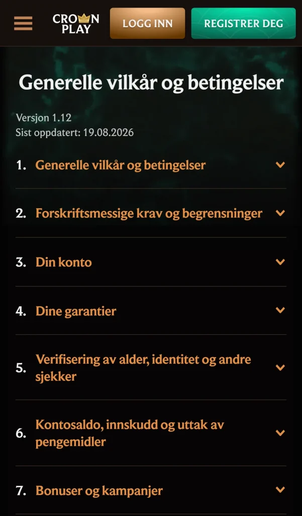 Vilkar og betingelser